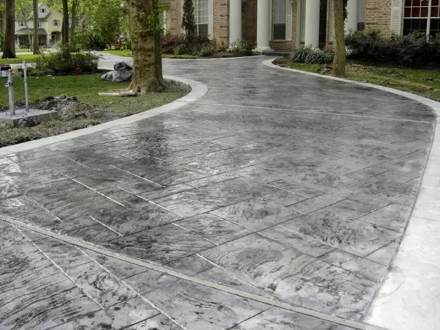 concrete driveway stamped concrete